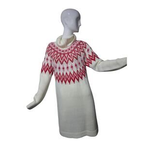 Francesca's Women's size Large Long Sleeve Fairisle Sweater‎ Mini Dress Cozycore